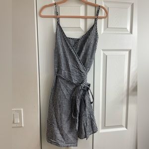 Checkered Wrap Dress